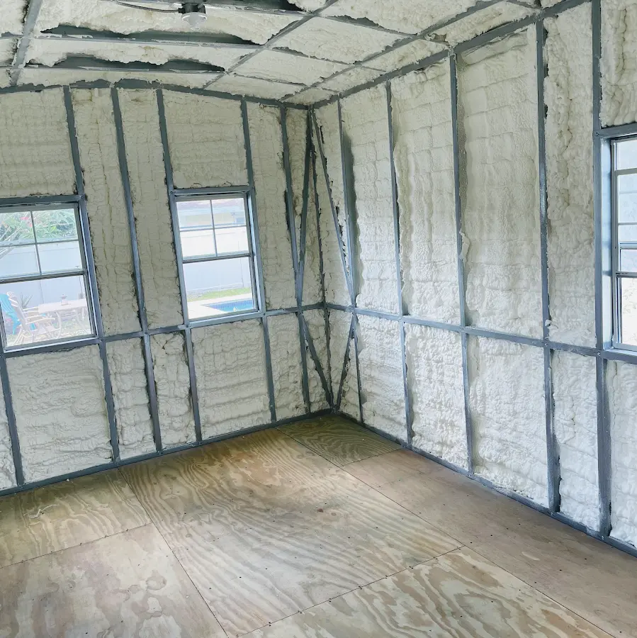 Closed-cell spray foam insulation applied to wall cavities in a residential project in Camp Pendleton Mainside